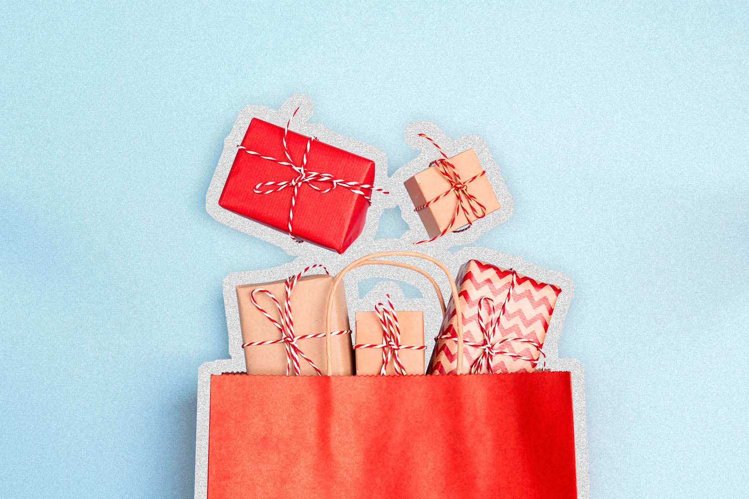 Red boxes in a red giftbag