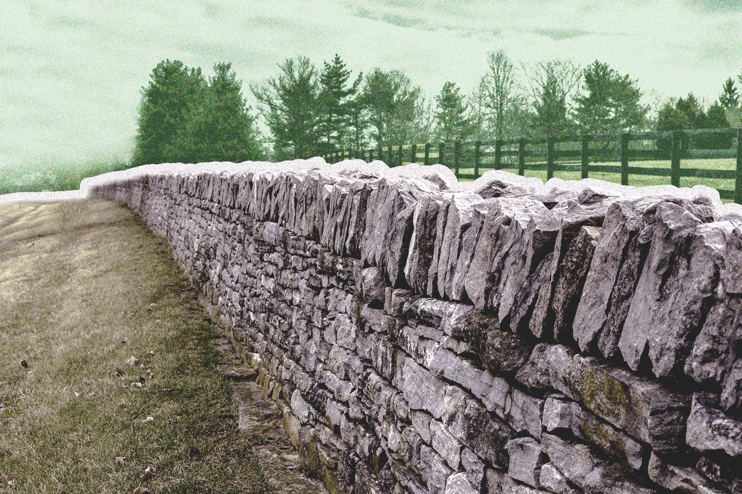 Brick wall creating a boundary