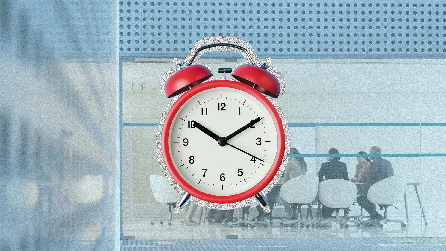 Clock over a meeting