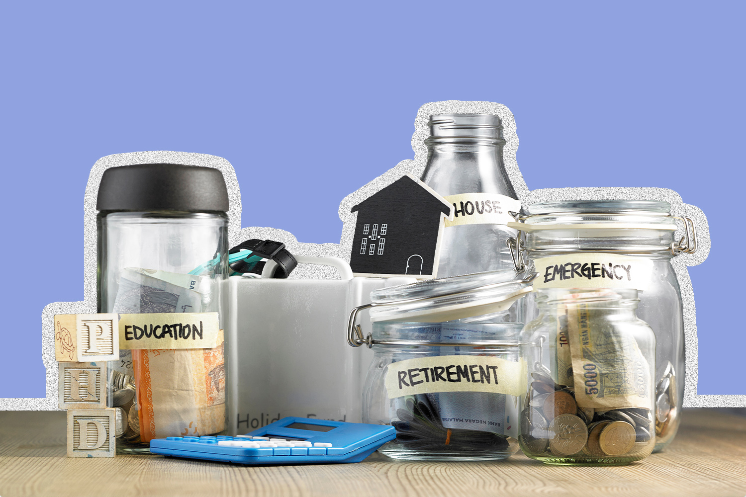 Image of savings funds in glass jars