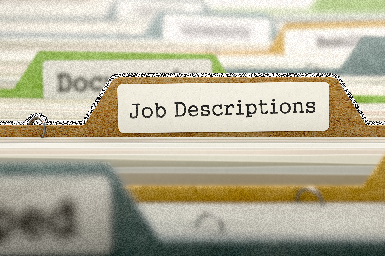 File folders with a file titled "job descriptions" in focus.