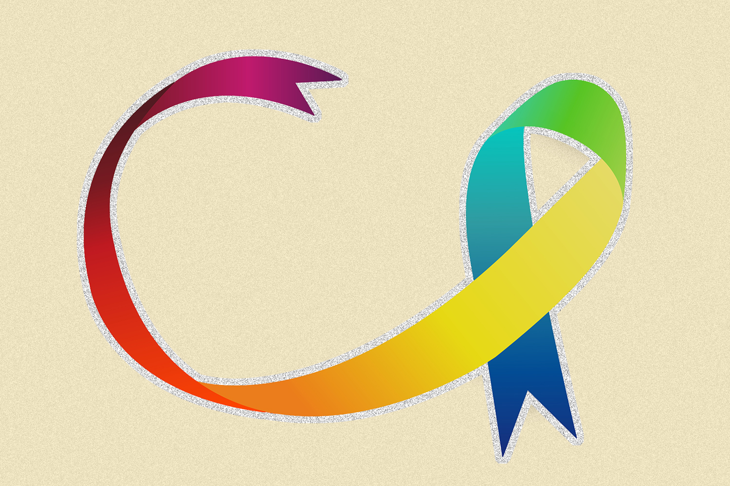 A multi-colored ribbon for Autism Acceptance Month