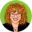 Illustrated headshot of Karen Perham-Lippman on a green background